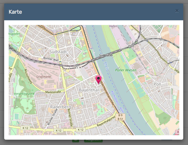 Openstretmap-Ansicht